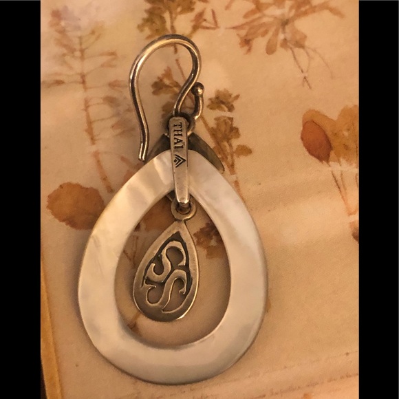 Silpada Sterling Silver and Etched Shell Earrings. - Picture 3 of 6